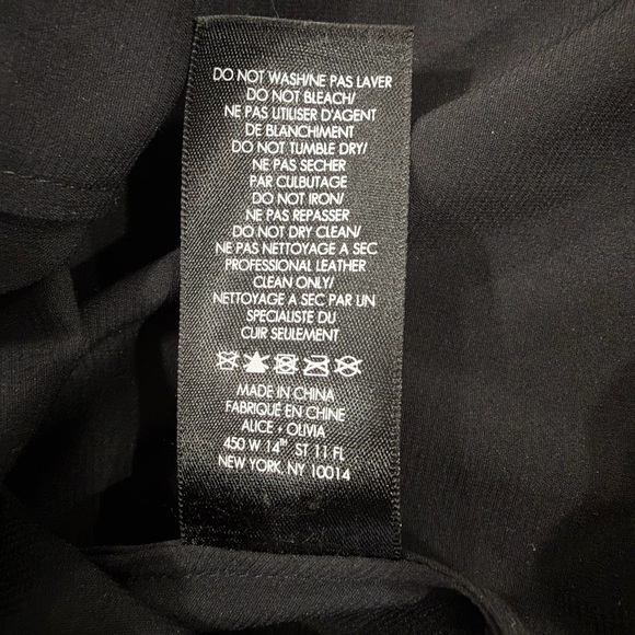 Alice + Olivia perforated lamb leather black skirt - Picture 8 of 11